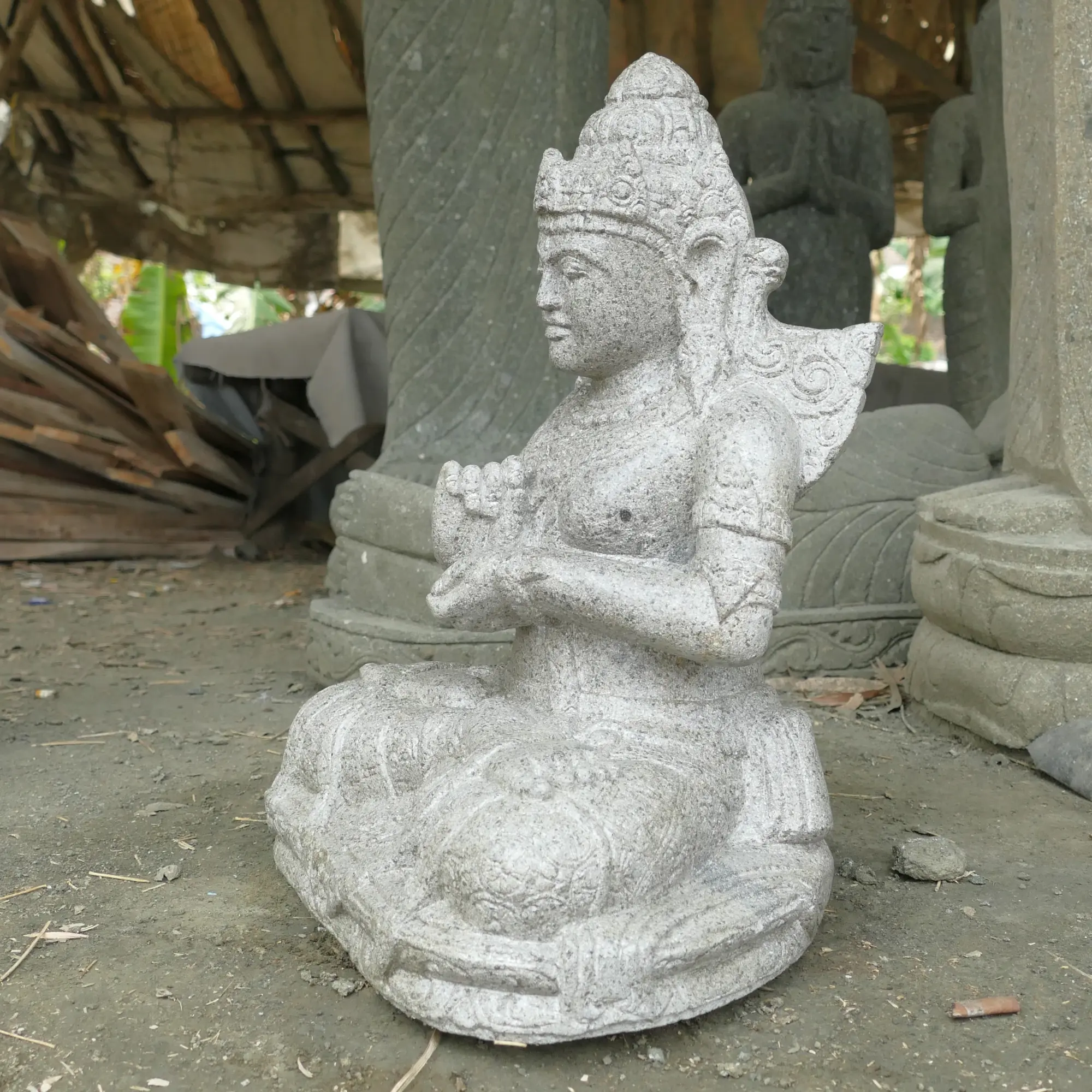  Product image 3 of the product “Seated Dewi Sri, position chakra turning the wheel, about 48cm height ”